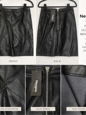 Black Faux Leather Mini Skirt
